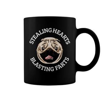 Stealing Hearts And Blasting Farts Dog Farts Pug Coffee Mug | Mazezy