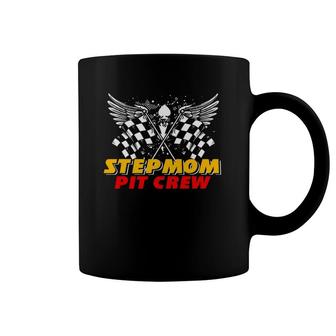 Stepmom Pit Crew Race Car Birthday Party Matching Family Coffee Mug | Mazezy