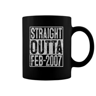 Straight Outta February 2007 15Th Birthday Gift 15 Years Old Coffee Mug | Mazezy