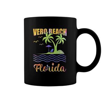 Summer Vacation Retro Sunset Florida Vero Beach Coffee Mug | Mazezy