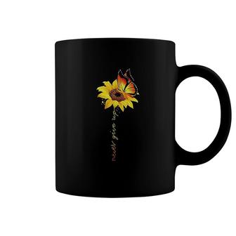 Sunflower Print Never Give Up Coffee Mug | Mazezy