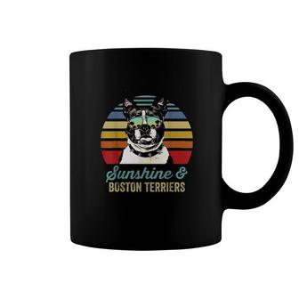 Sunshine And Boston Terriers Vintage Sunset Coffee Mug | Mazezy