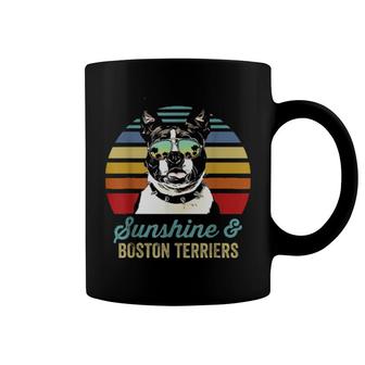 Sunshine And Boston Terriers Vintage Sunset Sweater Coffee Mug | Mazezy
