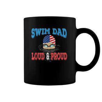 Swim Dad Funny Swimming Swimmer Cheer Daddy Gift Tee Coffee Mug | Mazezy