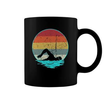 Swimmer Retro 70S Vintage Sunset Funny Swim Coach Swimming Coffee Mug | Mazezy
