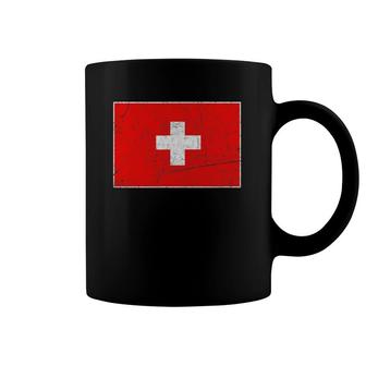 Switzerland Flag With Vintage Swiss National Colors Coffee Mug | Mazezy