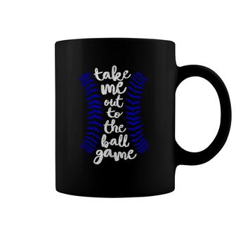 Take Me Out To Ball Game Baseball Song Blue Red Coffee Mug | Mazezy