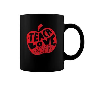 Teach Love Inspire Education Red For Ed Teacher Coffee Mug | Mazezy
