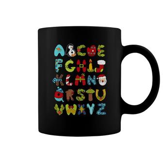 Teacher Life Alphabet Santa Hat Abc Letters Christmas Pajama Coffee Mug | Mazezy