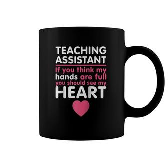 Teacher's Assistant Heart Teaching Assistant Raglan Baseball Tee Coffee Mug | Mazezy