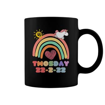 Teaching 2Nd Grade On Twosday 2-22-22 Unicorn Rainbow Coffee Mug | Mazezy