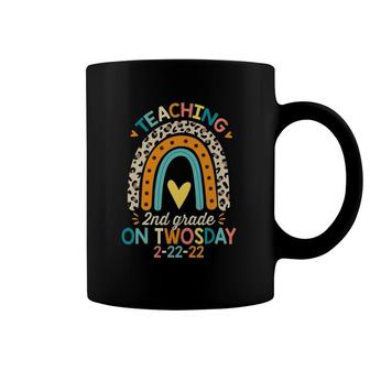 Teaching 2Nd Grade On Twosday Teacher 2-22-22 Rainbow Coffee Mug | Mazezy