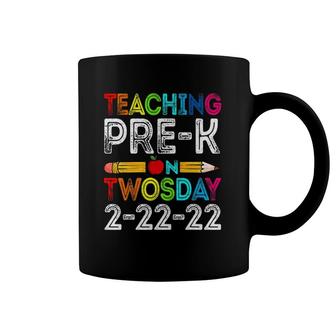 Teaching Pre-K On Twosday 2-22-2022 Funny Twosday 2022 Ver2 Coffee Mug | Mazezy