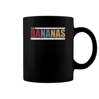 Team Bananas Challenge Distressed Color Funny Banana Coffee Mug | Mazezy