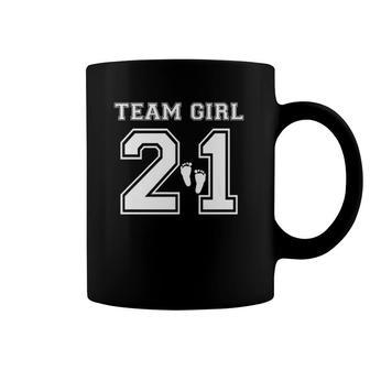 Team Girl 2021 Gender Reveal Pink Baby Shower Adoption Party Premium Coffee Mug