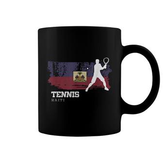 Tennis Haiti Flag Team Tennis Player Tennis Coffee Mug | Mazezy