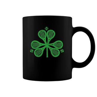 Tennis Shamrock Clover St Patrick's Day Player Coach Gift Coffee Mug | Mazezy