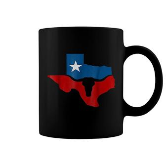 Texas State Flag Longhorn Silhouette Coffee Mug | Mazezy