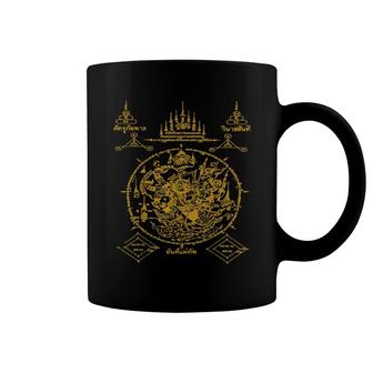 Thailand Tattoo Magical Sak Yant Thai 2 Sided Front And Back Coffee Mug | Mazezy