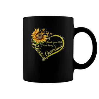 Thank You God I Love Being A Grandma Sunflower Coffee Mug | Mazezy