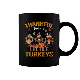Thankful For My Little Turkeys Thanksgiving Teacher Coffee Mug | Mazezy