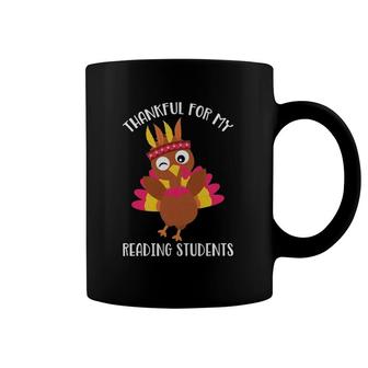 Thankful For Reading Students Thanksgiving Teacher Coffee Mug | Mazezy