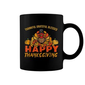 Thanksful Greatful Turkey Thanksgiving Dinners Boys Girl Kid Coffee Mug | Mazezy