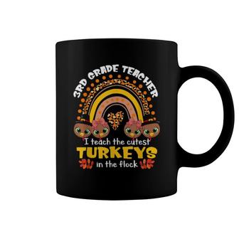 Thanksgiving 3Rd Grade Teacher Cute Fun Turkey In The Flock Coffee Mug | Mazezy