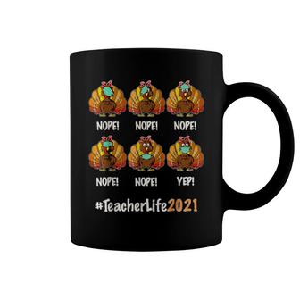 Thanksgiving Teacher Life Masked Turkey Day Fall Autumn Coffee Mug | Mazezy