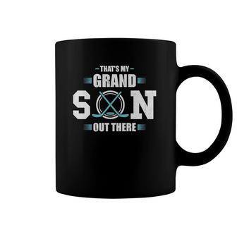 That's My Grandson Out There Ice Hockey Grandma Grandpa Gift Coffee Mug | Mazezy