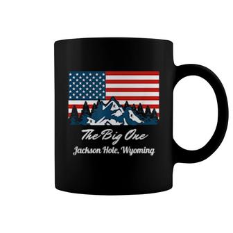 The Big One Patriotic Jackson Hole Wyoming Skiing Resort Coffee Mug | Mazezy