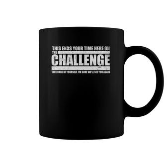 The Take Care Of Yourself Challenge Quote Distressed Coffee Mug | Mazezy