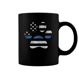 Thin Blue Line K9 Dog Paw Police Officer Gifts Coffee Mug | Mazezy