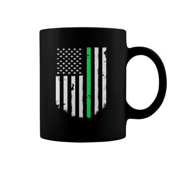 Thin Green Line Usa American Flag Cool Jacket Top Coffee Mug | Mazezy