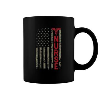 Thin Red Line Usa Us American Flag Pride Rn Lvn Can Nurse Coffee Mug | Mazezy