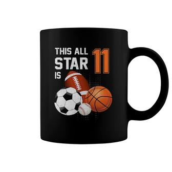 This All Star Is 11 Years Old Gifts Birthday Basketball Sport Coffee Mug | Mazezy
