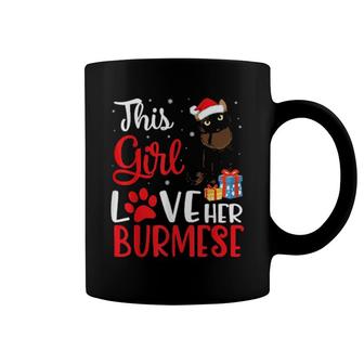 This Girl Love Her Burmese Cat Noel Costume Christmas Mother Coffee Mug | Mazezy