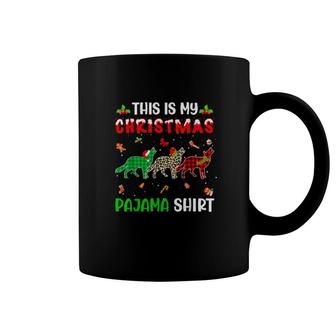 This Is My Christmas Pajama Coyote Xmas Tree Animals Coffee Mug | Mazezy