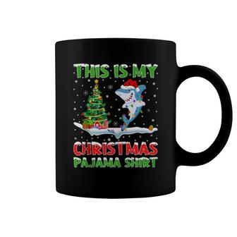 This Is My Christmas Pajama Shark Fish Christmas Coffee Mug | Mazezy