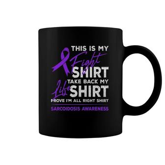 This Is My Fight Sarcoidosis Awareness Purple Ribbon Coffee Mug | Mazezy