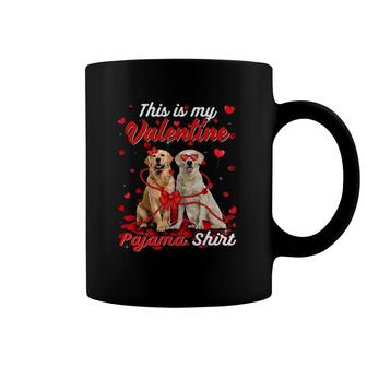 This Is My Valentine Pajama Golden Retriever Dog Coffee Mug | Mazezy
