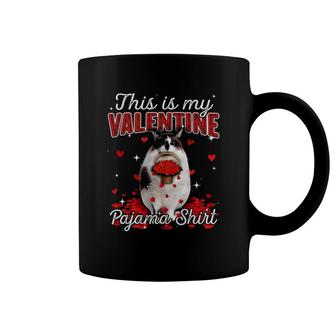 This Is My Valentine Pajama Ragamuffin Cat Coffee Mug | Mazezy
