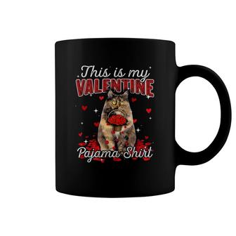 This Is My Valentine Pajama Siberian Cat Coffee Mug | Mazezy