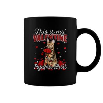 This Is My Valentine Pajama Toyger Cat Coffee Mug | Mazezy
