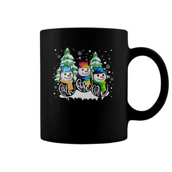 Three Snowman Faith Hope Love Christmas Tree Merry Christmas Coffee Mug | Mazezy