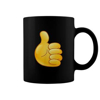Thumbs Up Hand Sign Emoticon Coffee Mug | Mazezy