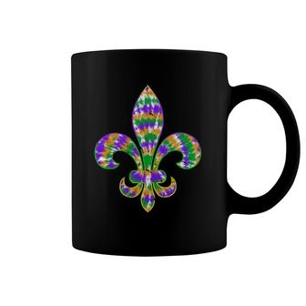 Tie Dye Fleur De Lis Mardi Gras Carnival Symbol New Orlean Coffee Mug | Mazezy