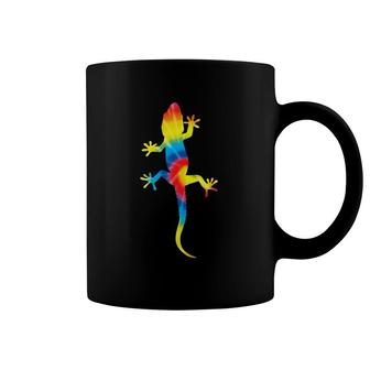 Tie Dye Gecko Rainbow Print Lizard Pet Hippie Peace Gift Coffee Mug | Mazezy