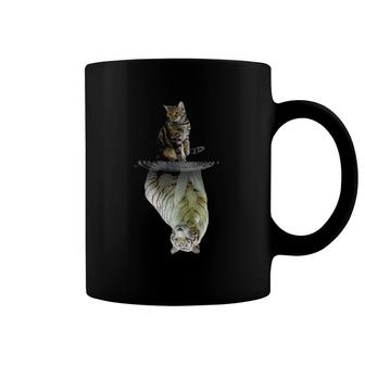 Tiger Reflection Cat Funny For Gift Cat Lovers Design Coffee Mug | Mazezy