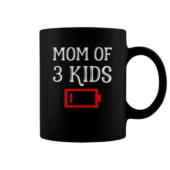 Tired Mom Of 3 Kids Fun Mother Of Three Children Low Battery Coffee Mug | Mazezy
